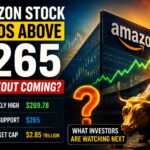 Amazon stock trading above $265 as investors watch the key $270 breakout level with bullish price momentum and rising market confidence.