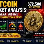 Bitcoin market analysis showing weak spot volume, futures market risk, ETF outflows, and key support levels near $72K in 2026.