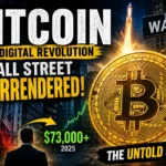 Bitcoin Wall Street surrendered thumbnail showing massive Bitcoin coin rising beside Wall Street during the digital finance revolution as Bitcoin transforms global finance and institutional investing