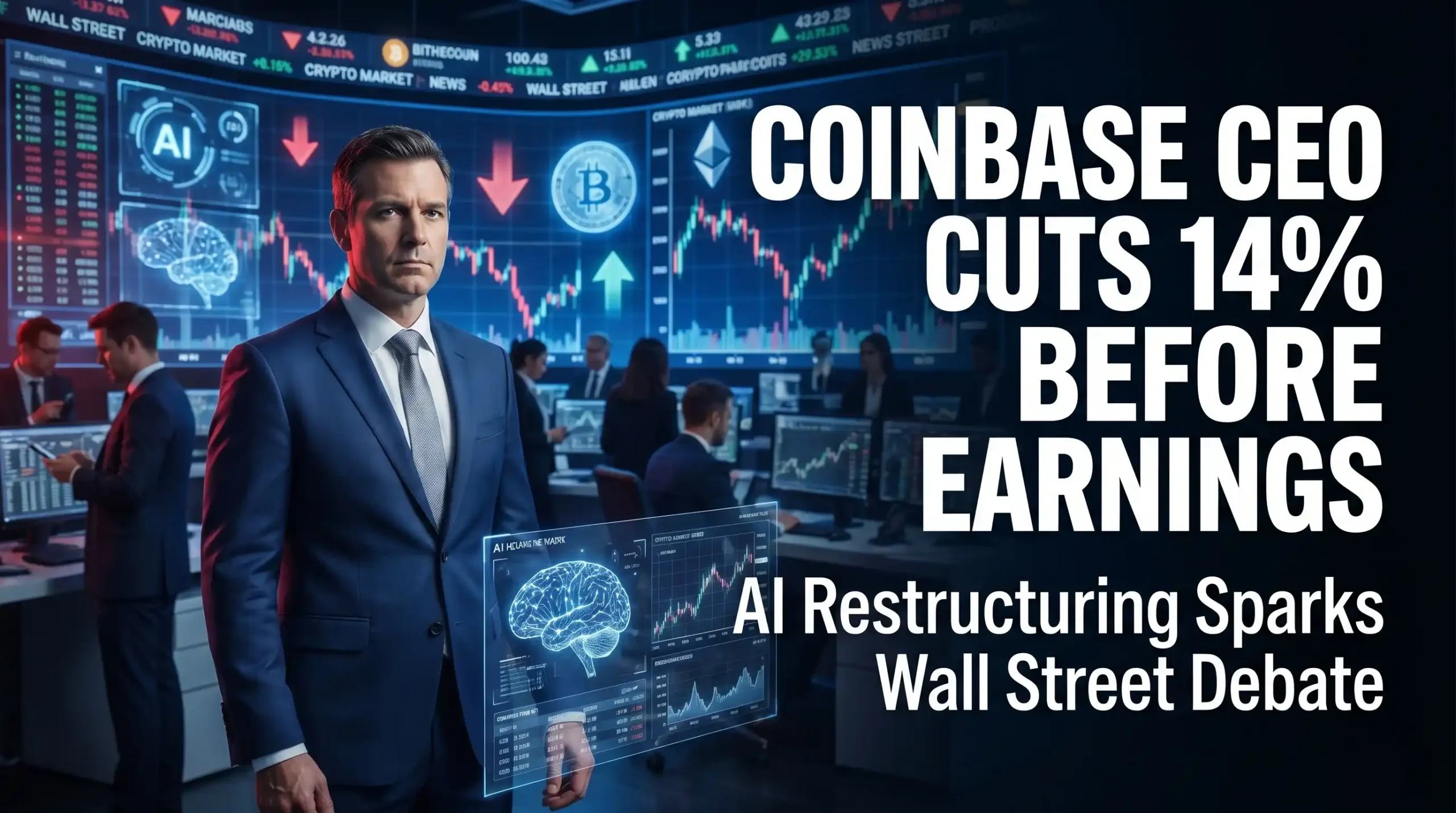 Coinbase CEO Brian Armstrong announces workforce reduction and AI restructuring ahead of earnings report
