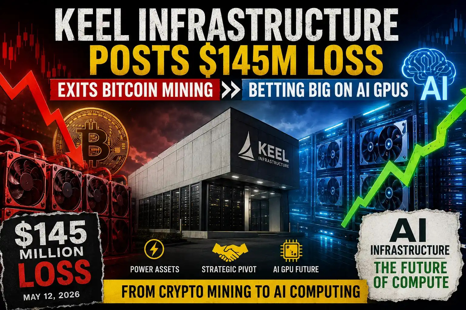 Keel Infrastructure reports a $145 million loss while shifting from Bitcoin mining to AI GPU infrastructure in 2026