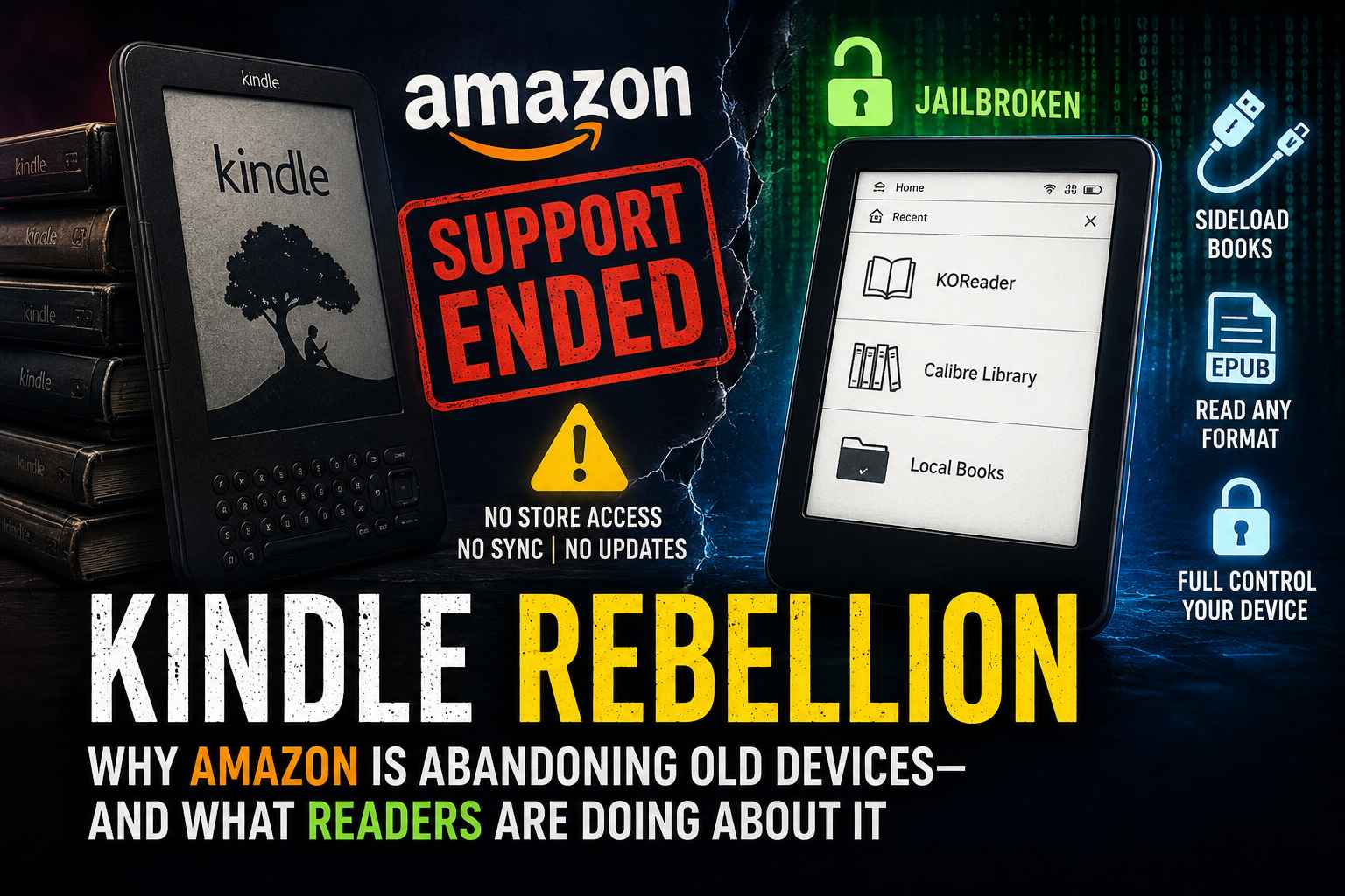 Amazon ending support for older Kindle devices as users turn to jailbreaking and sideloading ebooks on legacy e-readers
