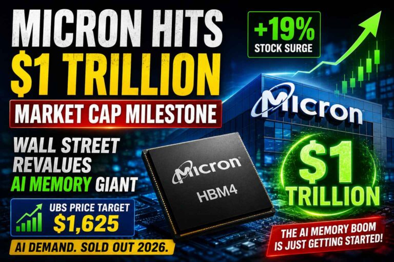 Micron Technology stock surges as AI memory demand pushes company toward $1 trillion valuation milestone