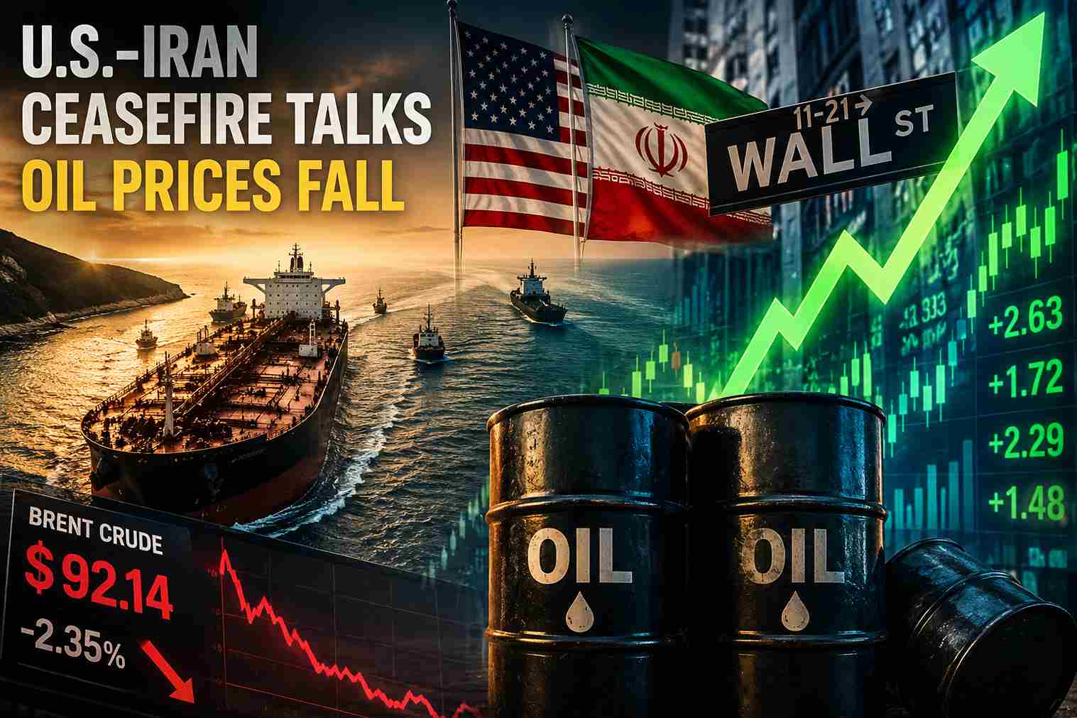 Wall Street rallies as oil prices fall amid U.S.-Iran ceasefire hopes and Strait of Hormuz market developments