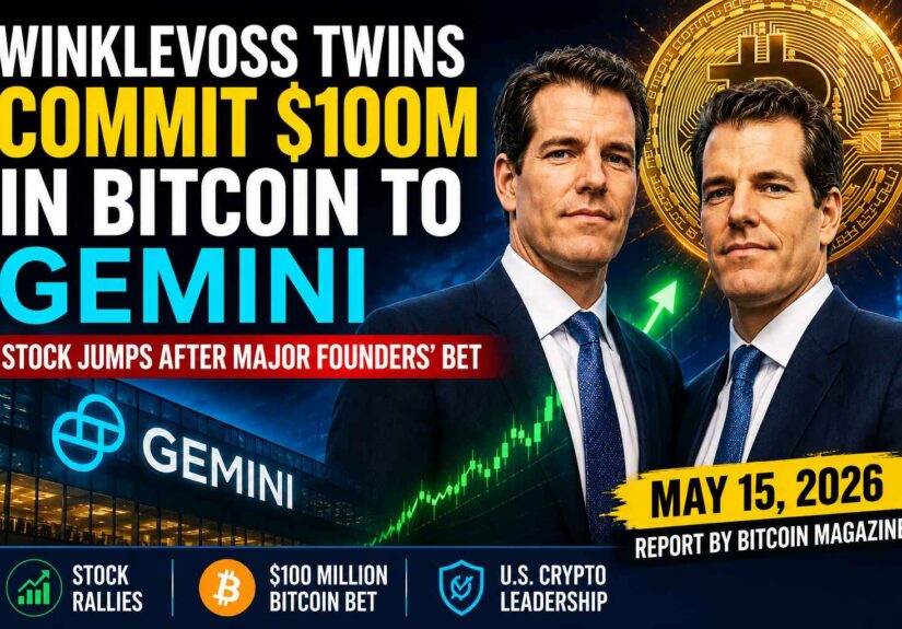 Winklevoss twins announce $100 million Bitcoin commitment to Gemini as U.S. crypto market interest rises in May 2026